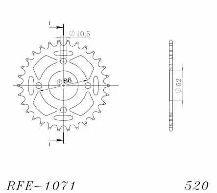 Supersprox / JT Rear sprocket 1071.30 - MC Bakdrev - 27-2-1071-30 - 1