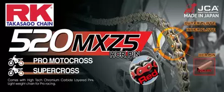 RK RR20MXZ5 Offroad Pro Kedja Röd +CL (clip kedjelås) EJ O-ring - MC Kedjor - 282-520162-120 - 1