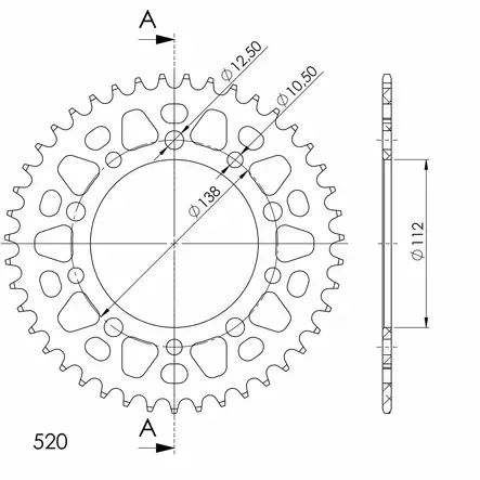 Supersprox Alu Rear sprocket HO/YA Black 43 - MC Bakdrev - 27-3-1303-43-0 - 0