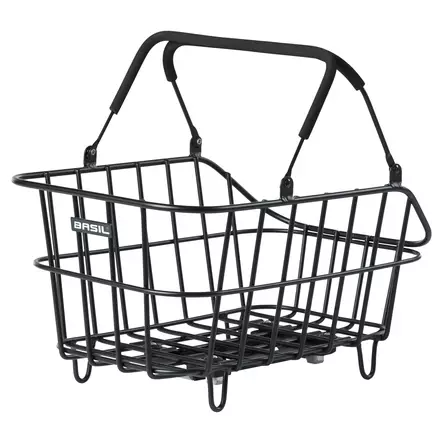 Bakre korg BASIL Cento Alu MIK med pakethållarfäste, svart - Varukorgar - 11380 - 1