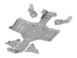 Skid plate full set (aluminium): CanAm G2 Outlander: 650/850/1000: ( 2019 +) - ATV aluminium hasplåtar - 0223100 - 4