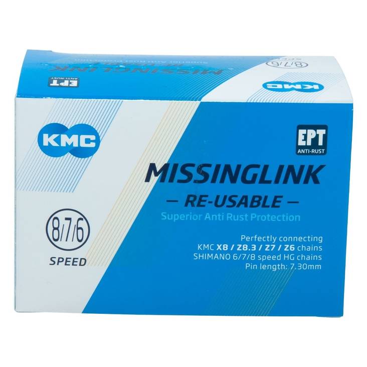 Kedjelås KMC 6/7/8R EPT 7,3mm 3/32" silver, 40st/Bulk - Kedjor med 6/7/8 växlar - WC78EPTR0 - 2