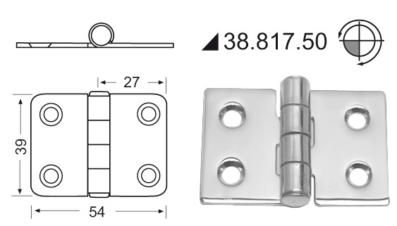 S.S hinge - Däcksbeslag och tillbehör - M38-817-50 - 1