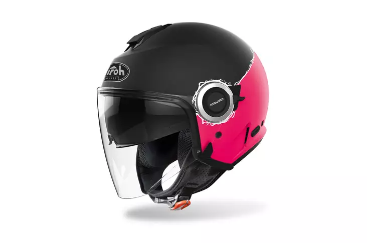 Airoh Hjälm Helios Fluo pink matt - MC öppningsbara och öppna hjälmar - 57-20977-0 - 1