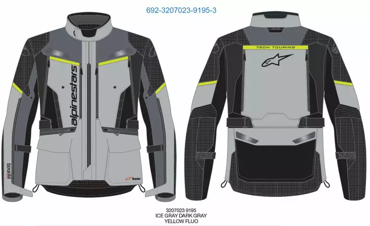 MC-Jacka Alpinestars Bogota Pro Drystar XF, grå/gul fluo - MC jackor - D439320 - 1