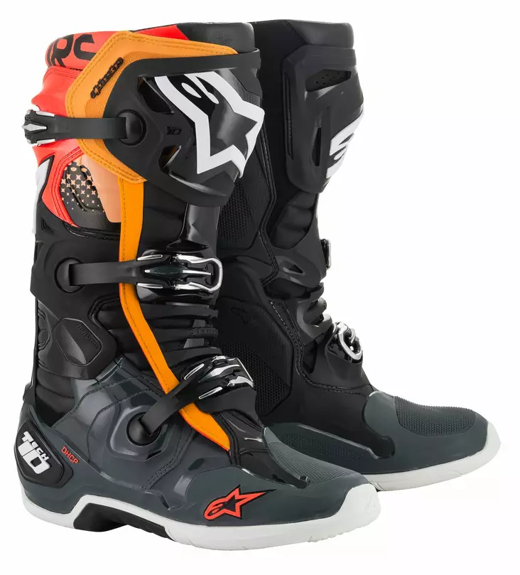 Alpinestars crosstövel Tech 10 svart/grå/orange/röd - Crosstövlar - D359160 - 1