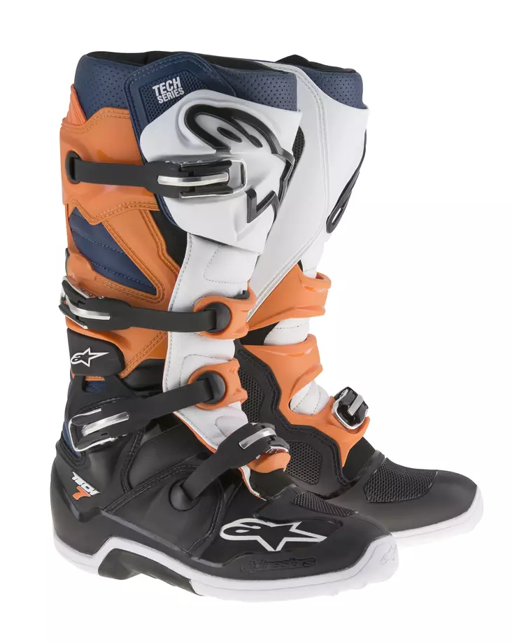 Alpinestars crosstövel Tech 7, svart/vit/orange/blå - Crosstövlar - D200700 - 1