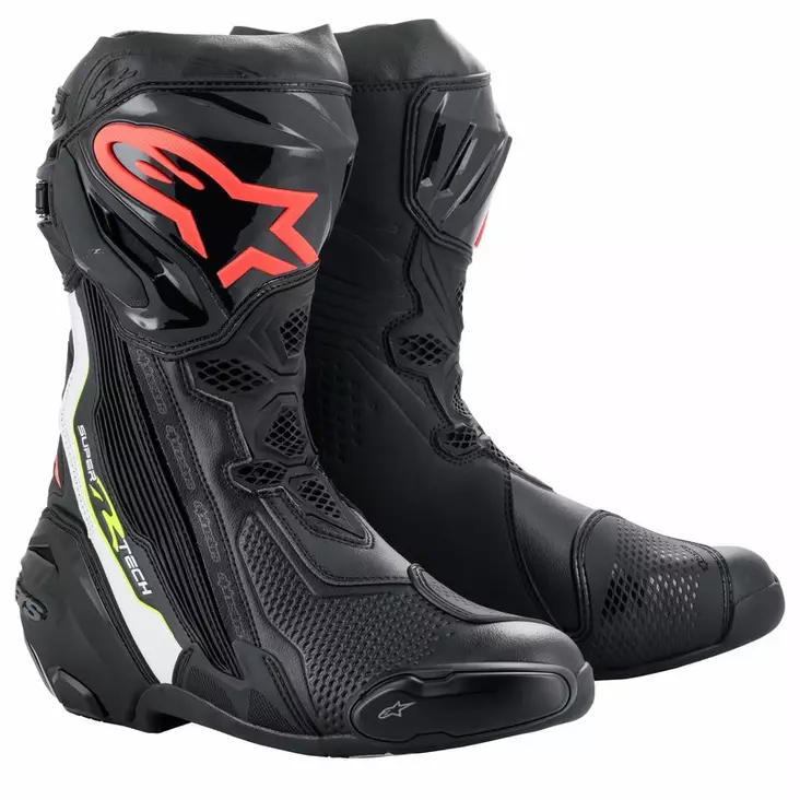 MC-stövel Alpinestars Supertech R v2, svart/vit/röd/gul - MC stövlar och skor - D412970 - 2