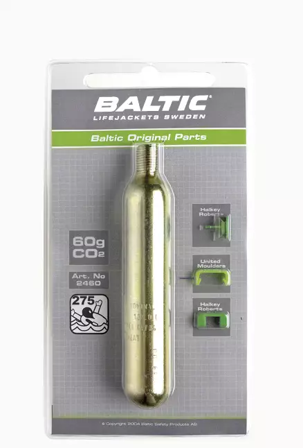 Baltic C02 patron 60g med säkerhetsstift - Reservdelar till räddningsvästar - 128-4-2460 - 1