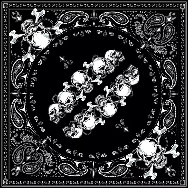 Flydanna cotton bandanna Skull row - Hjälmhuvor och balaclavas - B140 - 1