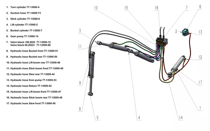Bronco Hydraulslang Skopa Bakre 77-13000 - Arbetsmaskinernas reservdelar - 77-13000-50 - 1