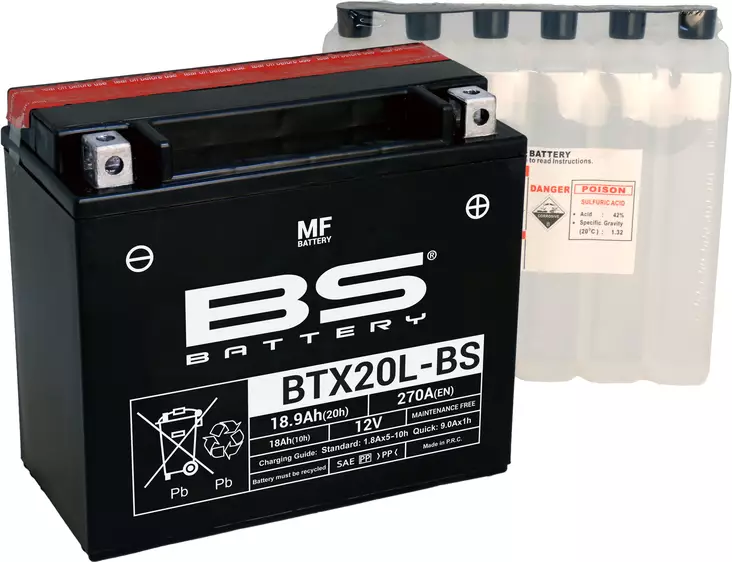 BS Battery BTX20L-BS MF (cp) Mainteance Free - BS batteri - 140-300610 - 1