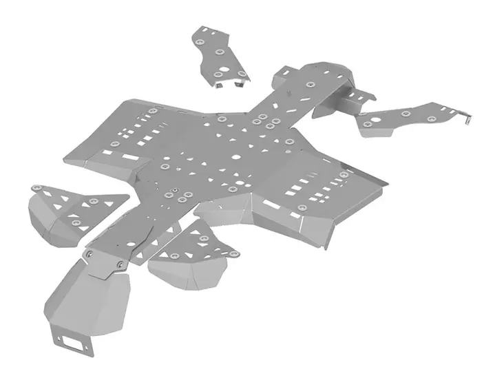 Skid plate full set (aluminium): CanAm G2 Outlander: 650/850/1000: ( 2019 +) - ATV aluminium hasplåtar - 0223100 - 1