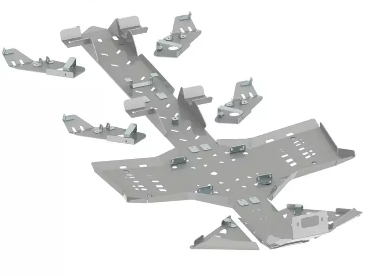 Skid plate full set (aluminium): CanAm G2 Outlander 6x6: (2017-2018) - ATV aluminium hasplåtar - 0221100 - 1