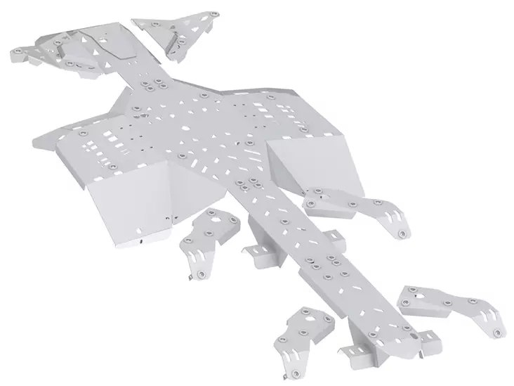 CanAm G2 Outlander 6x6 MAX - skid plate full set aluminium: (2019+) - ATV aluminium hasplåtar - 0225100 - 1