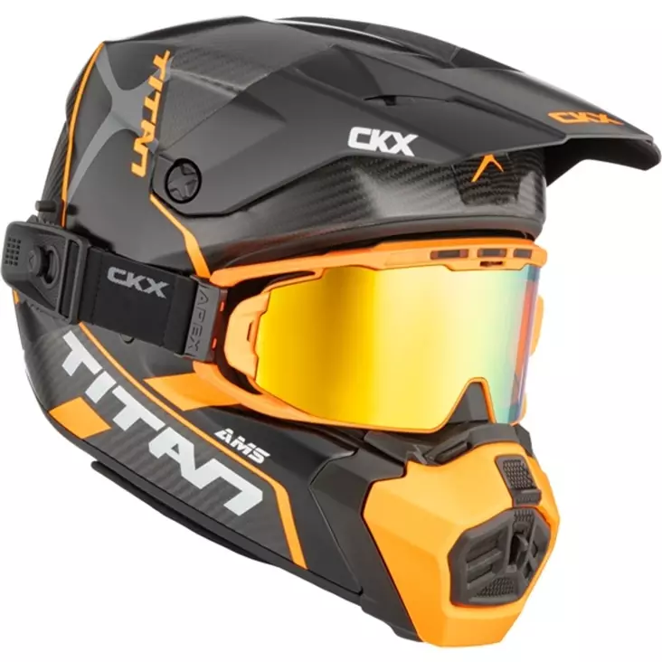 CKX Hjälm Titan AMS Conrod Orange Matt Carbon + Goggles - Snöskoterhjälmar - 58-27000 - 2