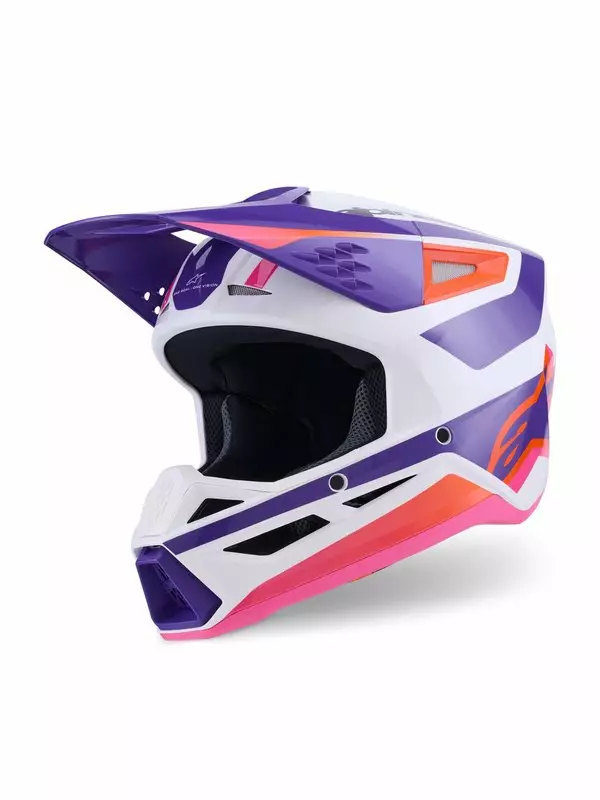 Crosshjälm Alpinestars S-M3 Heat, vit/lila/rosa - Crosshjälmar - D513790 - 1