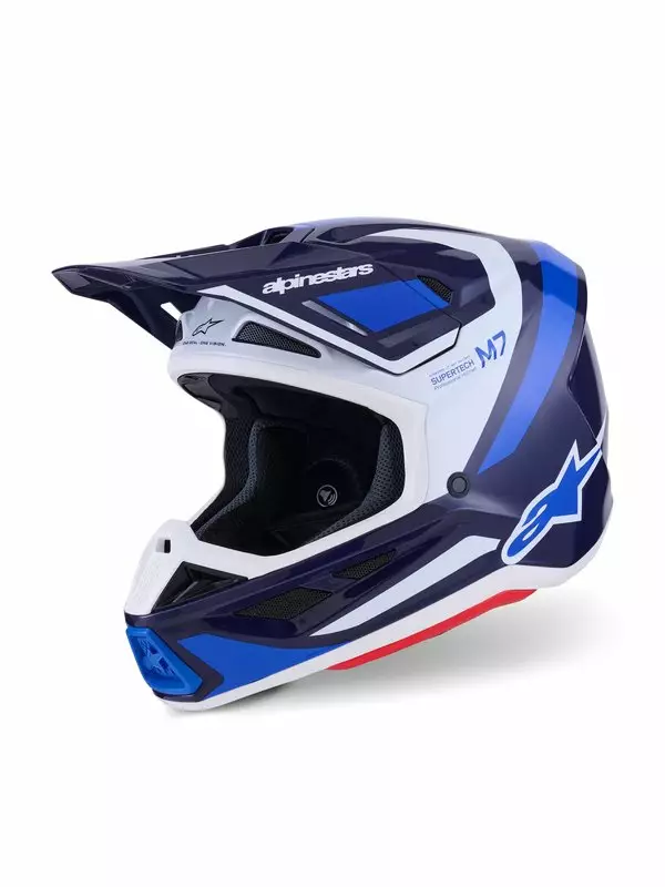 Crosshjälm Alpinestars S-M7 Rise, blå/vit - Crosshjälmar - D513800 - 1