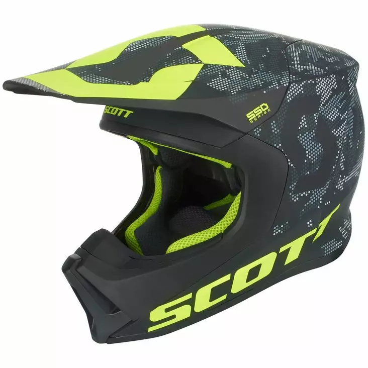 Scott Hjälm 550 Camo ECE svart/gul - Crosshjälmar - 620-8006-0 - 2