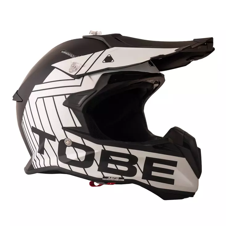 Crosshjälm Tobe Terminator Stripe, svart/vit - Crosshjälmar - 632-6120-501-0 - 1