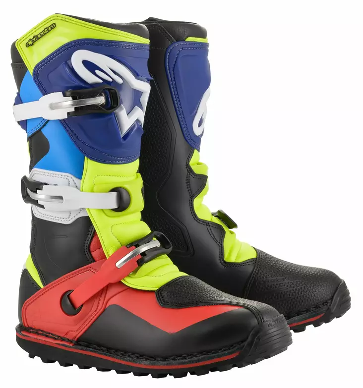 Alpinestars crosstövel Tech T svart/röd/blå/gul fluo - Crosstövlar - D279230 - 1
