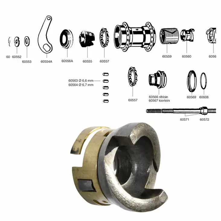 Bromskoppling FAVORIT 1-vxl - Baknav Favorit 1-v - 60560 - 1