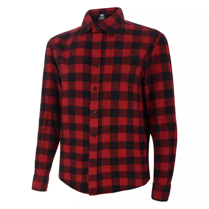 Flanellskjorta AMOQ Lumber, röd/ svart - Tröjor och huvtröjor - 645-24190106-0 - 1