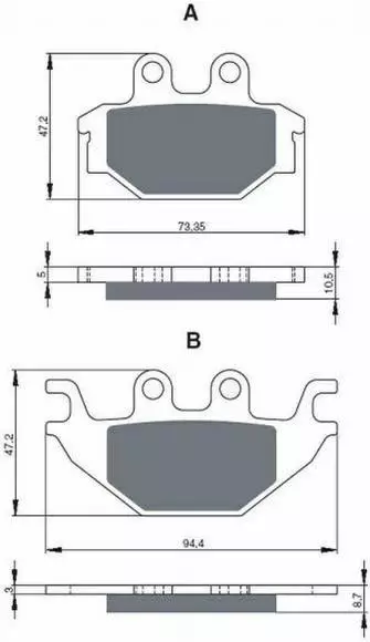 GOLDFREN Bromsbelägg 230 Ceramic carbon AD - Motocross bromsbelägg - 48-12-230 - 1