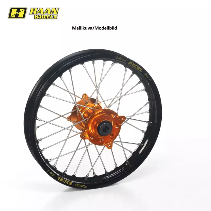 Haan wheel SX65 16- REAR 12-1,60 BLACK RIM/ORANGE HUB - Motocross bakhjulen - 540-13210-1310 - 1