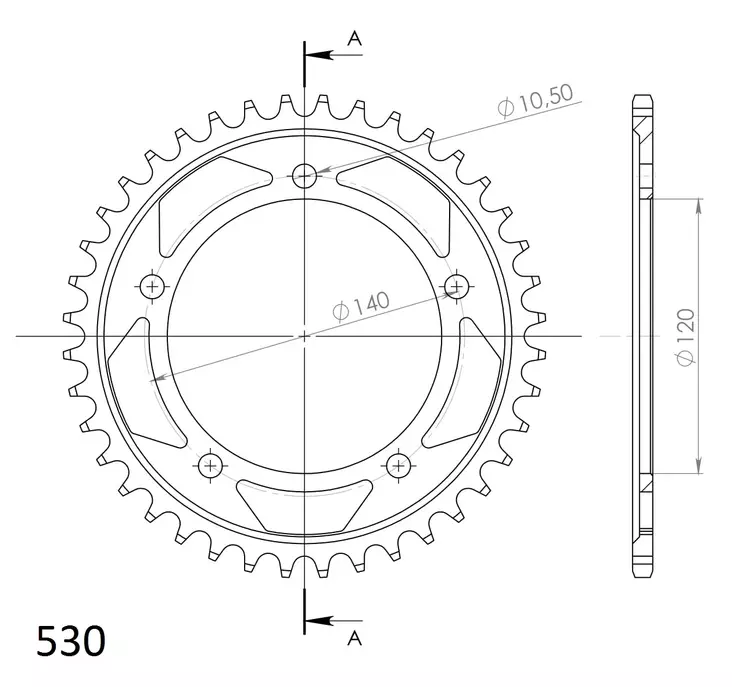 Supersprox / JT Rear sprocket 1800.40 - MC Bakdrev - 27-2-1800-40 - 1