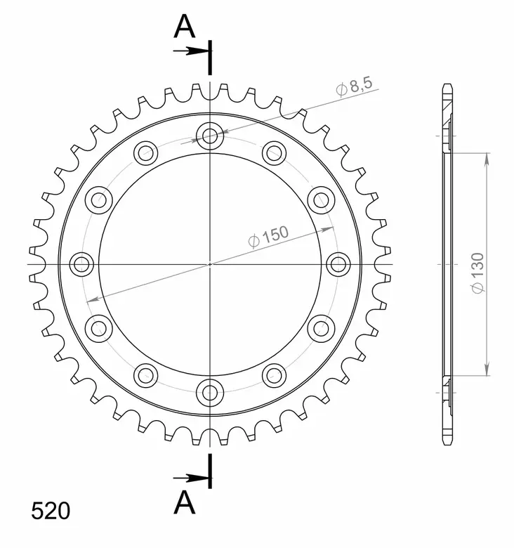 Supersprox / JT Rear sprocket 245/2.40 - MC Bakdrev - 27-2-245-2-40 - 1