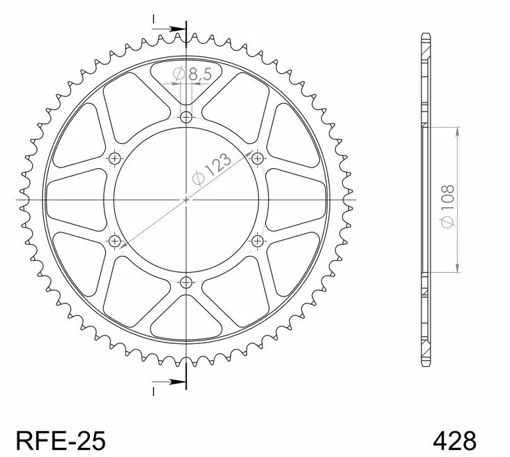 Supersprox / JT Rear sprocket 25.60 - MC Bakdrev - 27-2-25-60 - 1