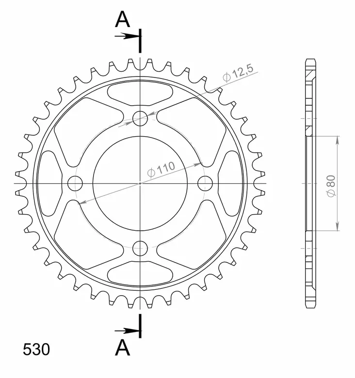 Supersprox / JT Rear sprocket 284.40 - MC Bakdrev - 27-2-284-40 - 1