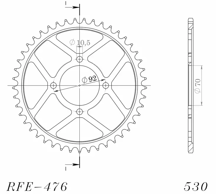 Supersprox / JT Rear sprocket 476.40 - MC Bakdrev - 27-2-476-40 - 1