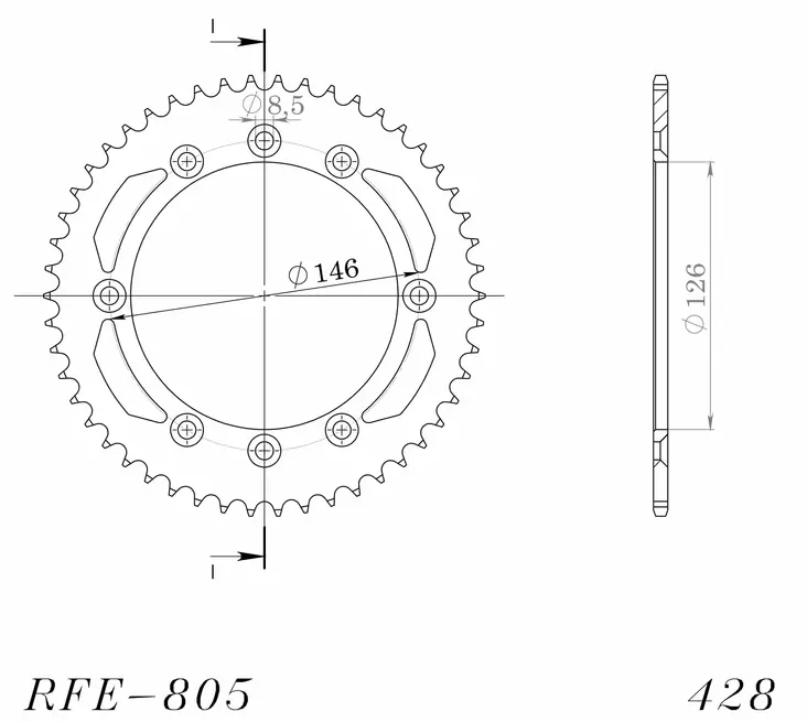 Supersprox / JT Rear sprocket 805.50 - MC Bakdrev - 27-2-805-50 - 1