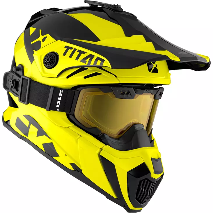 CKX Titan Airflow Extra skoterhjälm med goggles, gul - Snöskoterhjälmar - 58-2104-0 - 1