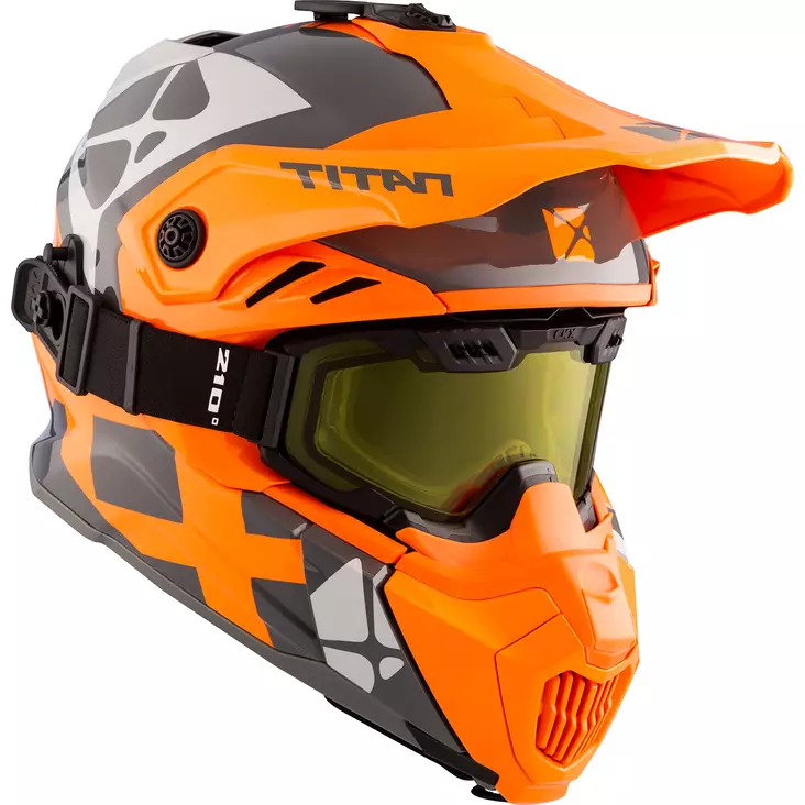 CKX Titan Airflow Steep skoterhjälm med elektrisk lins goggles, orange/grå - Snöskoterhjälmar - 58-2007-0 - 1