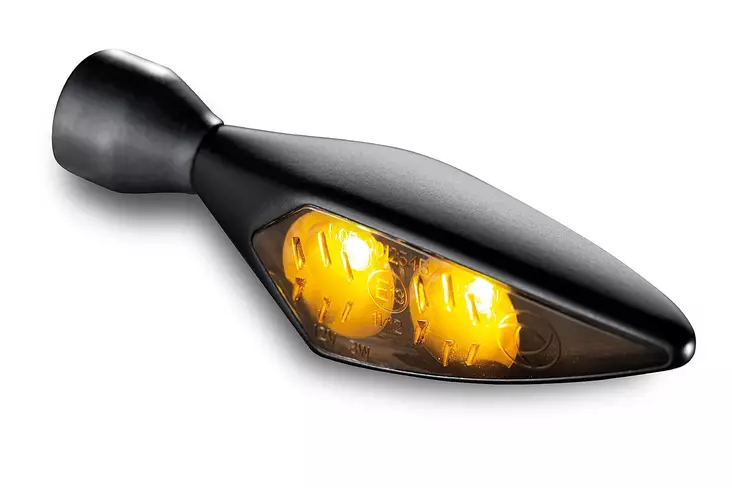 Kellermann micro Rhombus Dark black Front left/Rear right* with strongly tinted - MC Blinkers - 152-148100 - 1
