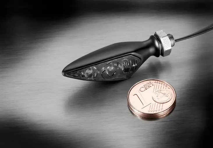 Kellermann Rhombus S Dark black Front left/Rear right* with strongly tinted glas - MC Blinkers - 152-168100 - 1