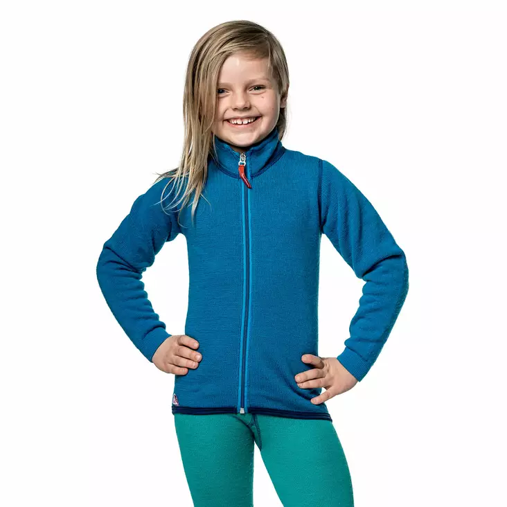 Woolpower KIDS Full Zip Jacket 400 Dolphin Blue - Underställ - 582-32348402-0 - 1