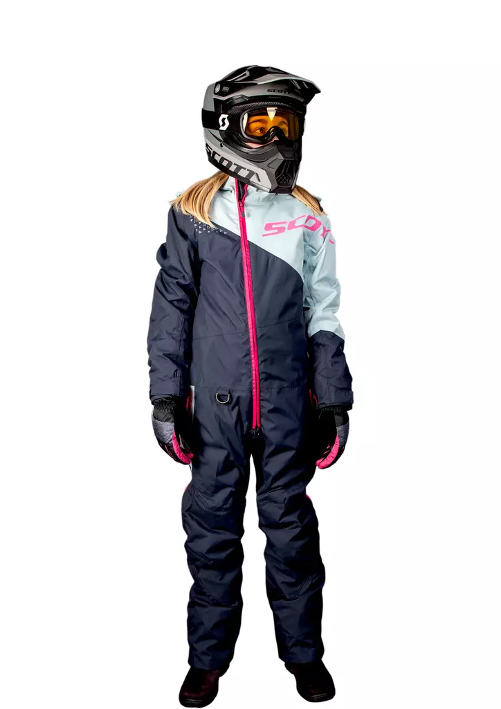 Skoteroverall Scott Dryo Junior, mörkblå/ljusblå/rosa - Skoterutrustning för barn - 623-2036-100 - 1