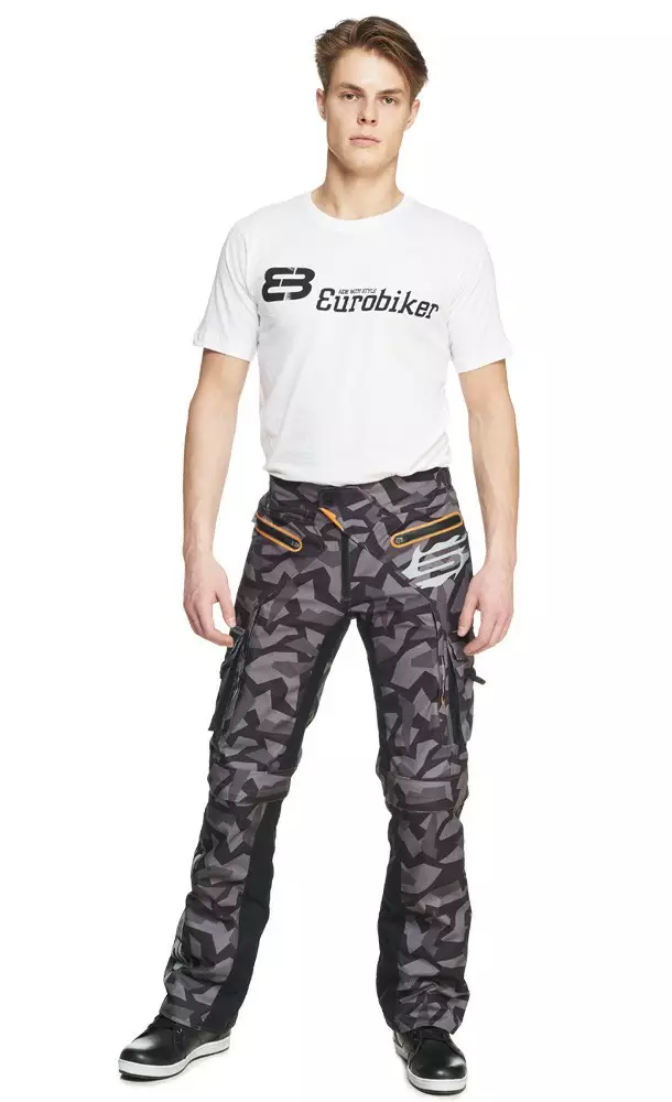 Textilbyxor Sweep Jaeger vattentät, camo/orange - MC byxor - 532-8041-0 - 1