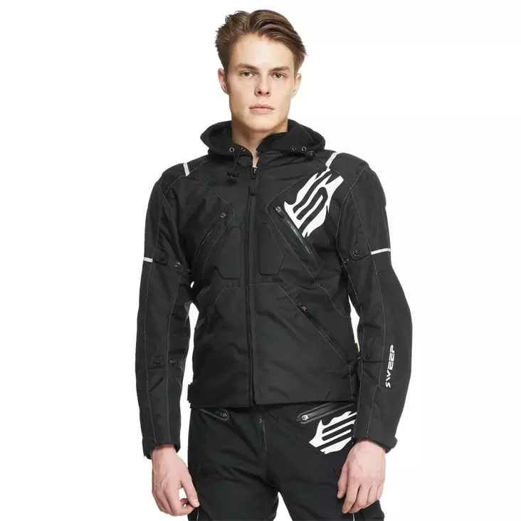 Textiljacka Sweep Stunt, svart/vit - MC jackor - 532-8017-0 - 1