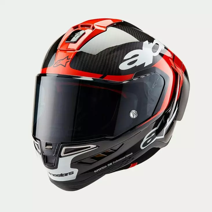 MC-hjälm Alpinestars Supertech R10 Element, svart/carb/röd/vit - MC integralhjälmar - D489530 - 1