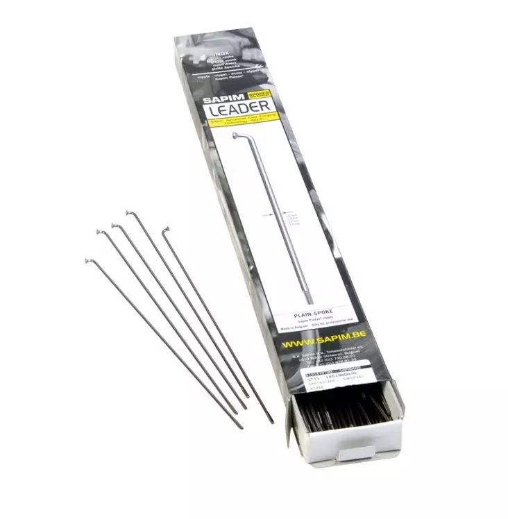 Ekrar SAPIM Leader, 2,34 x 300 mm, 13G, silver, rostfri, 100 st/förp, nippelmutter ingår ej - Ytor i rostfritt stål 2,34 mm - GNLE1330000 - 1