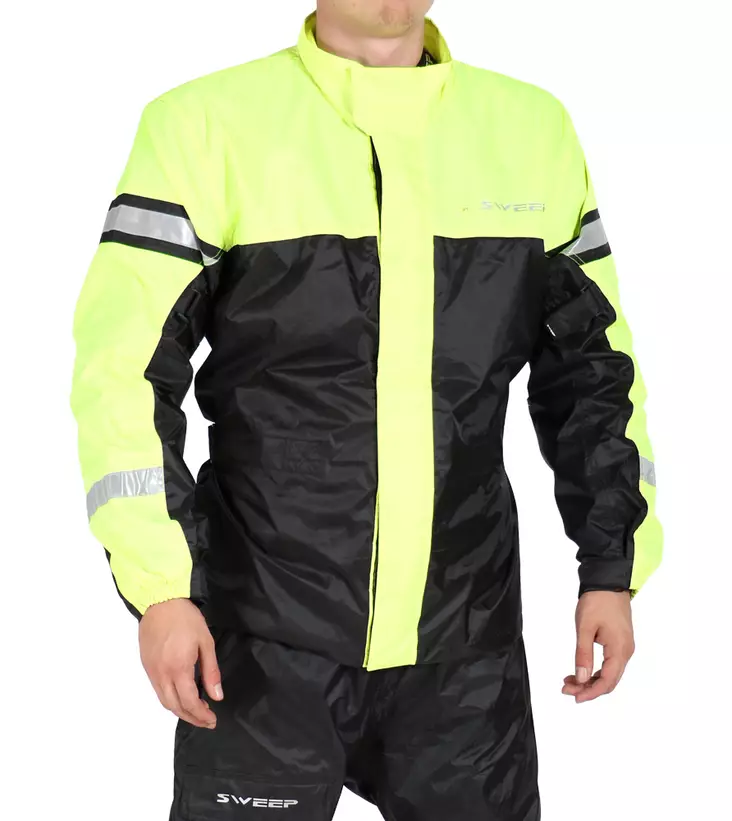 Sweep Monsoon 3 regnjacka, svart/gul, XS - MC regnkläder - 532-8088-0 - 1