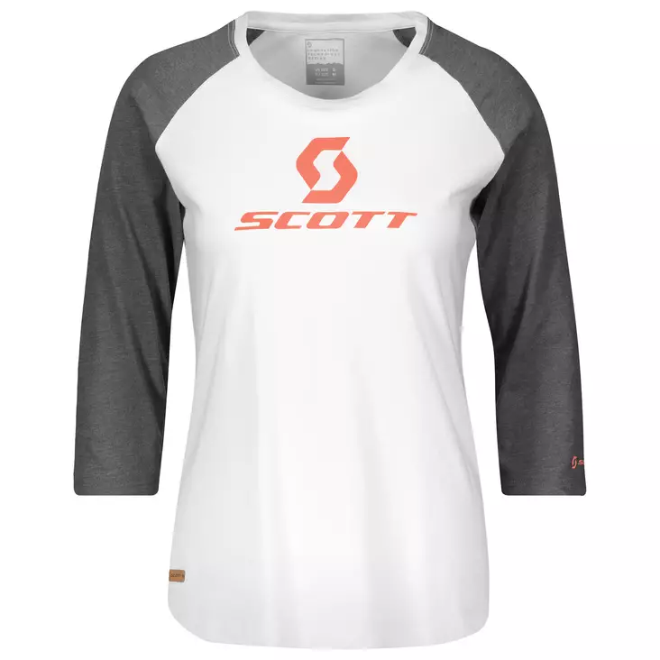 SCOTT Tee W's 10 Icon Raglan vit/mörkgrå - T-tröjor - 625-2038-0 - 1
