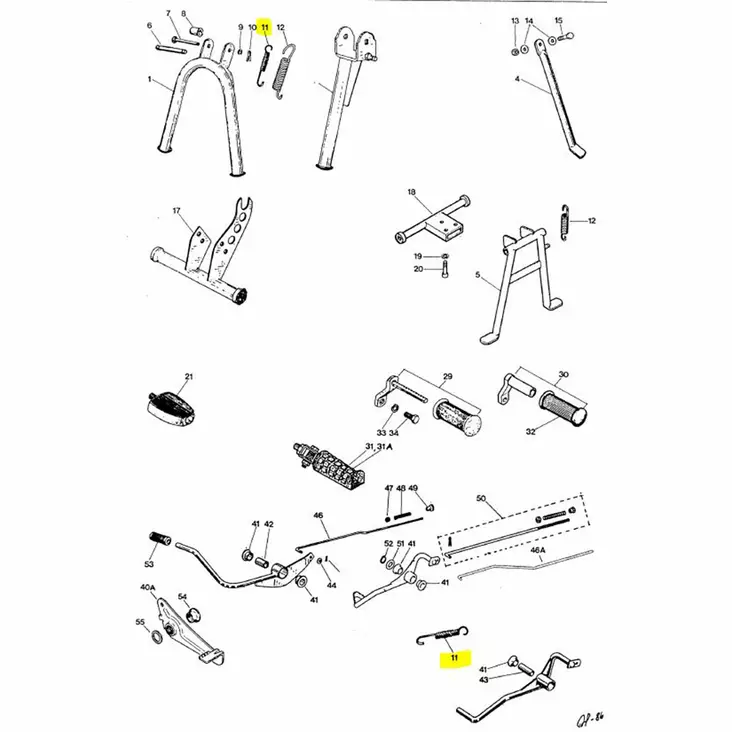 Fotstöd fjäder, Tunturi Maxi, Start, Automat, Sport, Super Sport, Tiger - Tunturidelar - 307-64110460 - 1
