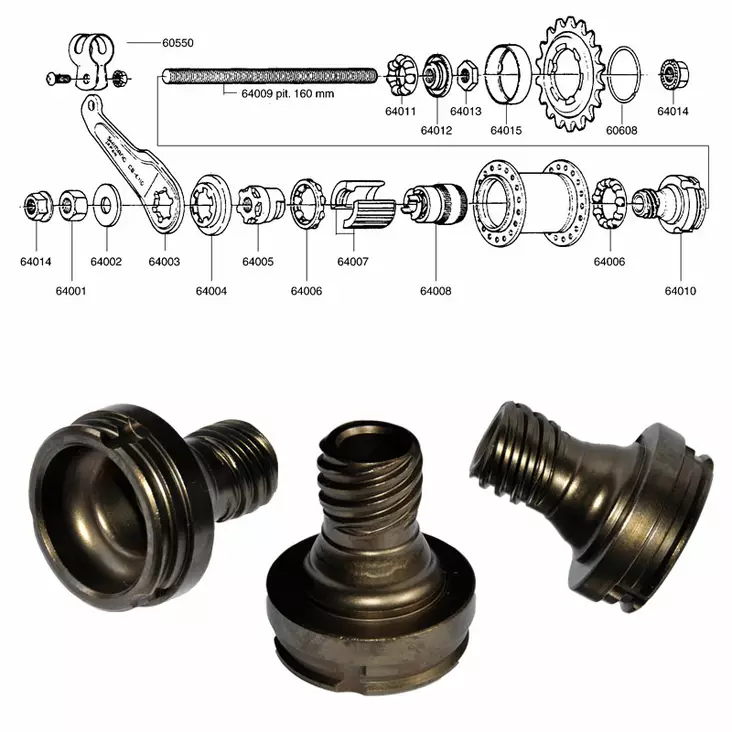 SHIMANO 1-V (CB-E110), huvud - Baknav Shimano 1-v - 64010 - 1
