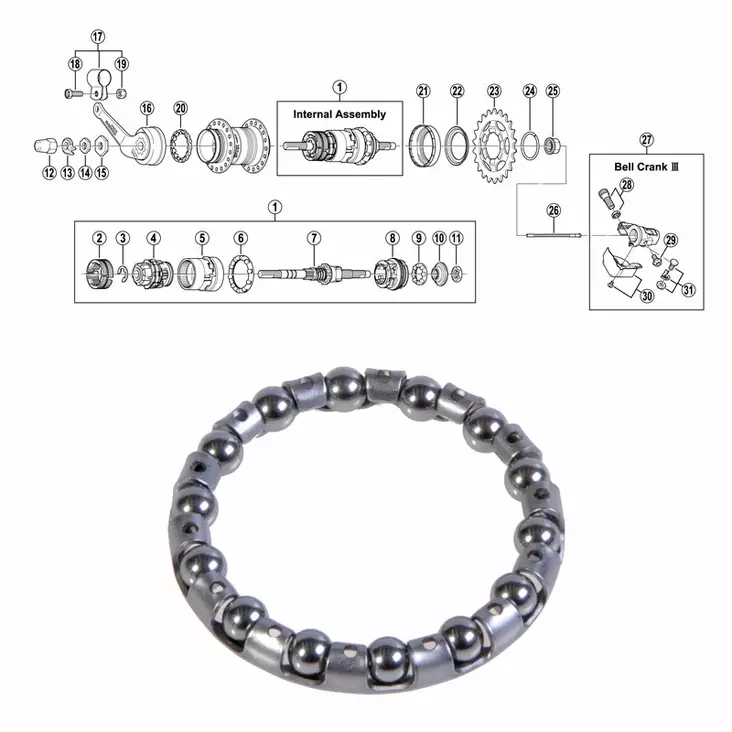 SHIMANO 3-V (SG-3C40), kulring L - Baknav Shimano 3-v - 64330 - 1